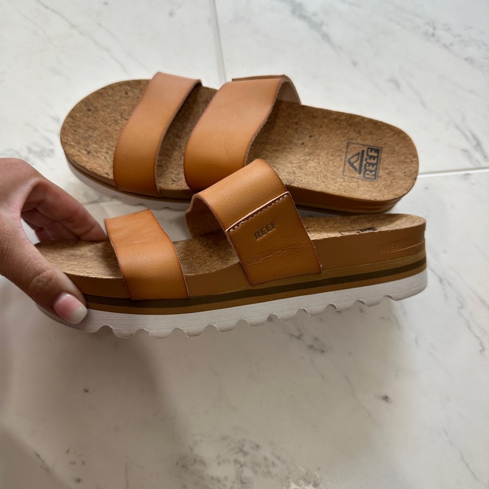 Reef Platform Tan Sandals 7.5